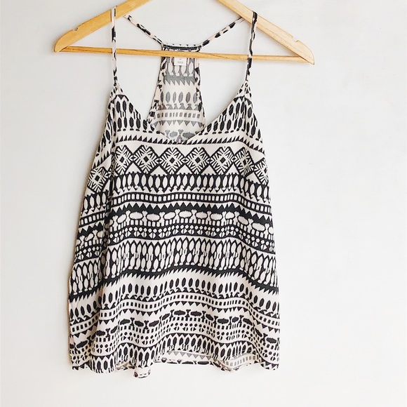 Old Navy Tops - Old Navy Tank Blouse - Medium Black Cream